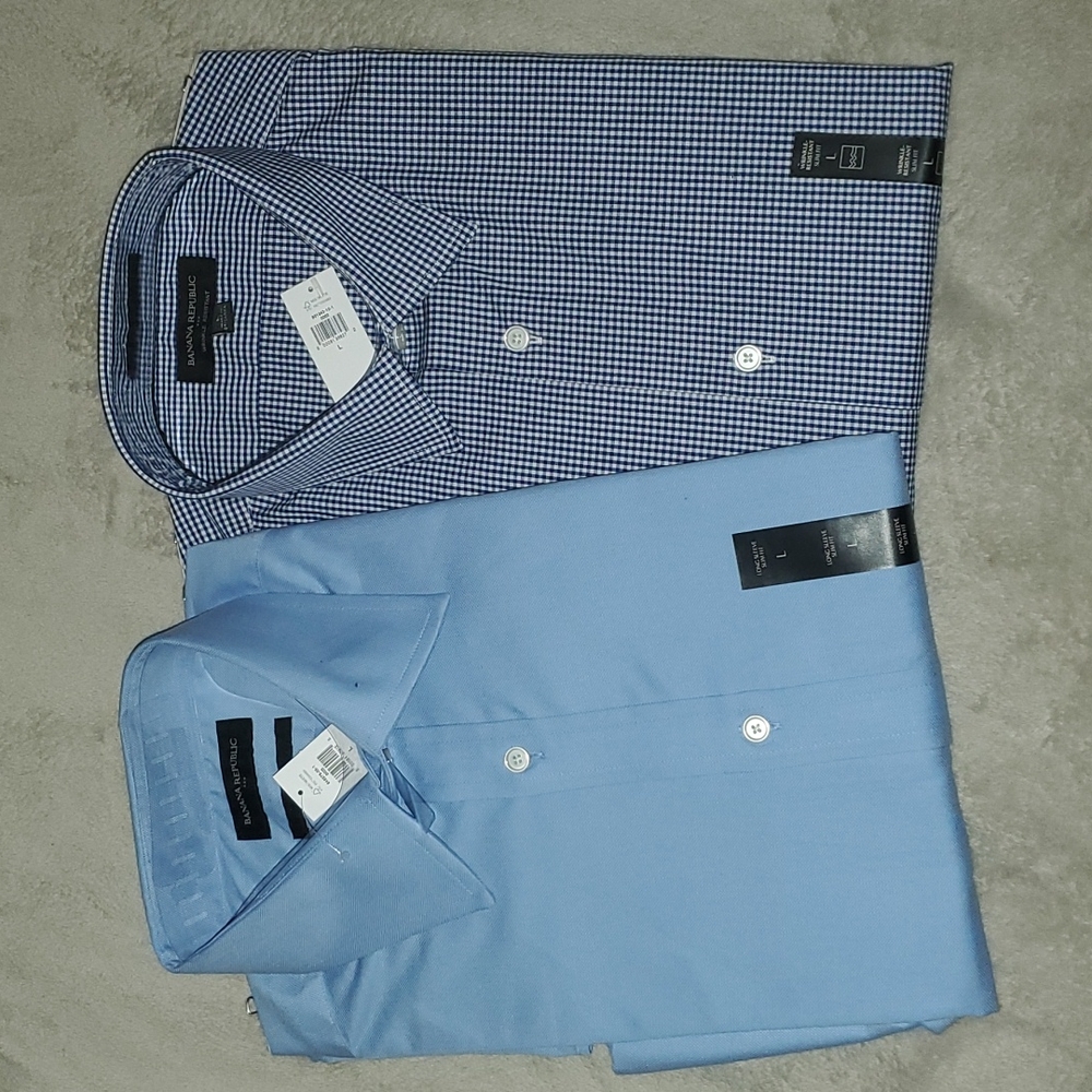 2 NEW Slim-Fit Wrinkle Resistant Shirts